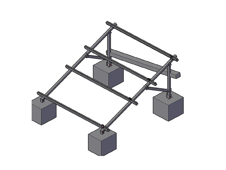 水泥平面铝合金光伏支架（起角度）